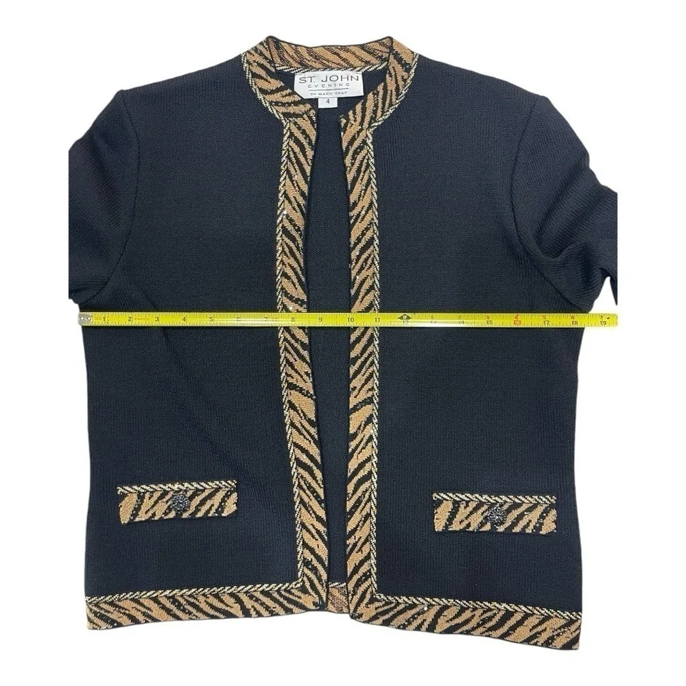 St.John Evening by Marie Gray, Gold and Black Jacket Women’s size 4 - Picture 5 of 13